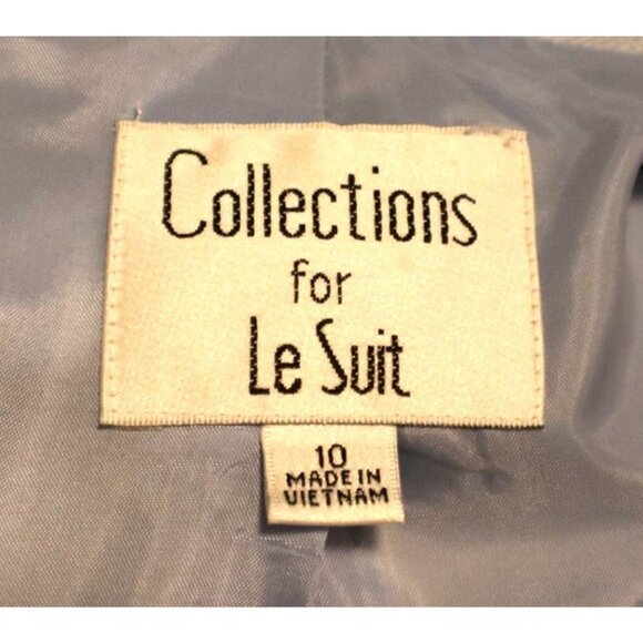 Collections For Le Suit Light Blue Button-Up Blazer With Sheer Scarf Office Sire - Picture 3 of 7